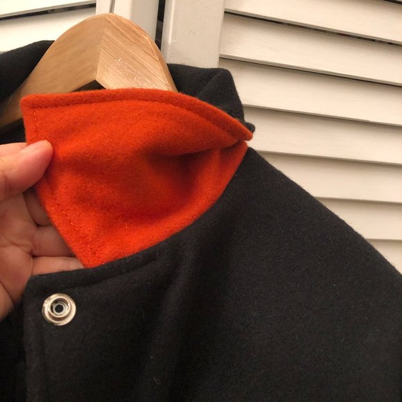 Hewitt vintage men varsity black leather and fabric jacket, XL - Picture 13 of 14